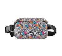 Watercolor Crocodiles Women Men Teens Fashionable Waist Bag Fanny Pack for Travel Vacation Running, Tiger Zebra Animal Print, One Size
