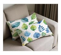 Watercolor Cushion Covers 30cm x 50cm Set of 2 Outdoor Cushions Leaf Pillow Covers Linen Throw Pillowcases with Invisible Zipper, Sofa Decorative Pillows for Living Room Bedroom Garden Patio Car w-919