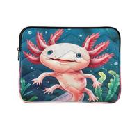 Watercolor Cute Axolotl Computer Bags for Laptops, Protective Padded Case for Laptop 15.6 Inch for Women