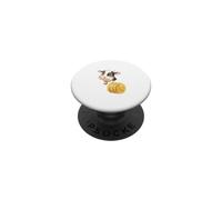 Watercolor Cute Cow with Round Hay Bale PopSockets Adhesive PopGrip