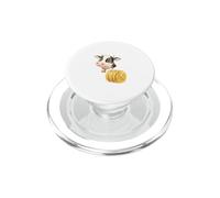 Watercolor Cute Cow with Round Hay Bale PopSockets PopGrip for MagSafe