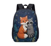 Watercolor Cute Deer 17 Inch Backpack for Kids Teens, Whimsical Butterfly Floral Student School Bag, Pink Flower Nature Design (12)