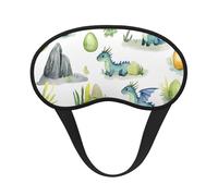 Watercolor Cute Dragons Blackout Sleep Mask - Soft Adjustable Eye Mask for Full Light Blocking, Deep Sleep, Travel & Relaxation