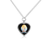 Watercolor Cute Foxes in A Sailboat Custom Dog Urns Alloy Pet Ashes Jewelry Pets Cremation Pendant Necklace for Men Women Keepsake