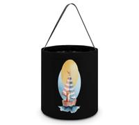 Watercolor Cute Foxes in A Sailboat Halloween Tricking Or Treating Bag