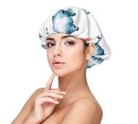 Watercolor Cute Hippo Watermelon,Adult's Satin Sleeping Cap - Women's Elastic Sleep Bonnet, Adjustable Overnight Hair Cover