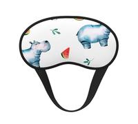 Watercolor Cute Hippo Watermelon, Full Eye Covers Light Blocking Eye Masks Blackout Sleep Eye Muffs