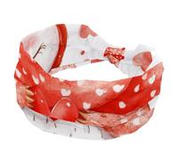 Watercolor Cute Owl in Winter Red and White Scarf Sports Headbands for Women, Elastic Sports Hair Bands Nurse Wide Turban for Workouts Yoga Gym Tennis