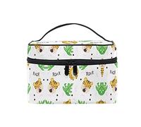 Watercolor Cute Tiger Pattern Cosmetic Bag Organizer Zipper Makeup Bags Pouch Toiletry Case for Girl Women