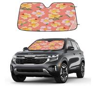 Watercolor Cute Yellow Flowers Car Windshield Sun Shade Foldable Reflective Sunshade UV Protection Heat Block Front Window Shade for Car Truck SUV Keeps Interior Cool with Suction Cups