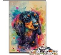 Watercolor Dachshund Puzzles for Adults Teens 1000 Pieces, Educational Stress Relief Toy for Is Ideal As A Gift for The Whole Family (26x38cm)
