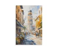 Watercolor Damascus Painting, Syria City Travel Poster 16x24inch(40x60cm)