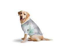 Watercolor Dandelion & Blue Flower Design Print Breathable Dog Tshirt for Medium Large Breed