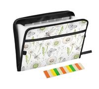 Watercolor Dandelion Dragonfly Meadow Expanding File Folder A4,13 Pockets File Organiser, Paperwork A4 Plastic Wallet Document Storage Expander for School,Office and Home