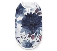 Watercolor Dark Blue Pattern Dog Shirt for Small Medium, Breathable Pet Vest Sleeveless Dog Cat T-Shirt, Soft Stretchy Fabric & UV Protection, All-Season Pet Clothes for Walking