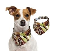 Watercolor Deer Giraffe,Dog Bandanas Cotton Pet Scarf Adjustable Bibs for Pet,M