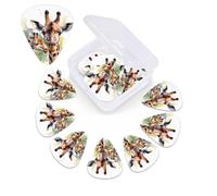 Watercolor Deer Giraffe Guitar Picks 12 Pack 3 Different Thickness Celluloid Guitar Plectrums with Guitar Pick Storage Box Personalized Guitar Pick for Acoustic Guitar Picks