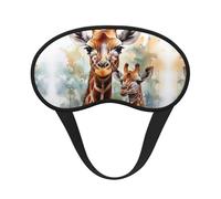 Watercolor Deer Giraffe Sleep Eye Mask for Women Men Soft and Comfortable Sleep Mask Blackout Sleeping Eye Cover for Travel Yoga Nap Shift Work