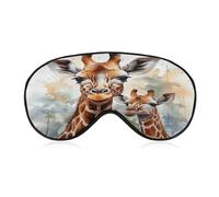 Watercolor Deer Giraffe Sleep Mask Eye Mask Eye Masks for Sleep Sleep Masks for Women Men Travel Eye Mask Adjustable Sleeping Mask Sleep Mask Blackout Cute Sleep Mask