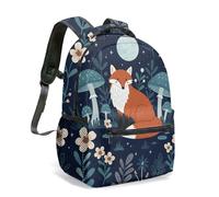 Watercolor Deer Print Backpack 16 Inch Kids School Bag Cute Pink Floral Butterfly Dreamy Illustration Nature Daypack (13)