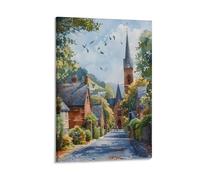 Watercolor Derry Painting, Londonderry Northern Ireland Poster 24x36inch(60x90cm)