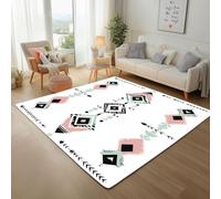 Watercolor Diamond Geometric Washable Rugs Living Room 160x230cm, Soft Short Pile Rug Modern Area Rug, Non-Slip Abstract Geometric Carpet Rugs for Bedroom, Dining Room, Home Office Floor Mats