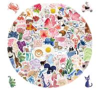 Watercolor Diary Journal Stickers, Waterproof and Reusable Cute Stickers for Scrapbooking, Laptop, Notebook, Suitcase Aesthetic Decor