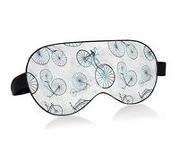Watercolor Different Retro Bicycles Grunge Eye Masks Cover Blocks Light Sleep Mask Shade Cover Blindfold Relaxing Eyeshade Cover with Adjustable Head Strap for Men Women Kids