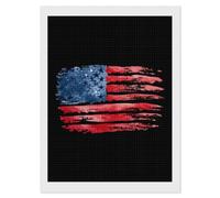 Watercolor Distressed U.S.A Flag Square Diamond Art Painting Kits