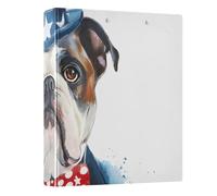 Watercolor Dog 3 Ring Binder 1.5 Inch Round Ring Binder View Binder Holds 200 Documents for Home School Office Use