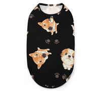 Watercolor Dog Full Moon Dog Shirts Summer Pet T Shirts Soft Sleeveless Tank Top Pet Clothes for Small Puppy and Cats 2XL