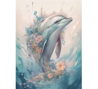 Watercolor Dolphin 1314 Piece Jigsaw Puzzles for Adults Colourful Fun Challenging & Brainteasing Educational Learning Gift Present for Children Boys Girls 1314 Piece Puzzle for Adults