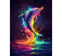 Watercolor Dolphin 520 Piece Jigsaw Puzzles for Adults Colourful Fun Challenging & Brainteasing Educational Learning Gift Present for Children Boys Girls 520 Piece Puzzle for Adults