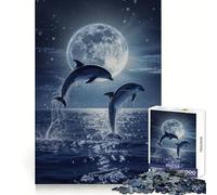 Watercolor Dolphin Animal Jigsaw Puzzles 1000 Piece for Teenagers Intellect Fun Restful Activity Exact Edges Thoughtful Gift (50x75cm)