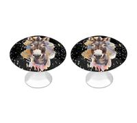 Watercolor Donkey Funny Round Cabinet Knobs Stainless Steel Drawer Pulls Door Handles Decoration