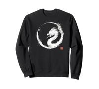 Watercolor Dragon Enso Circle - Japanese Minimalist Art Sweatshirt