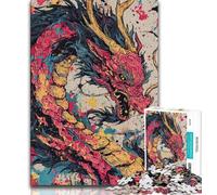 Watercolor Dragon Jigsaw Puzzles for Teenagers 1000 Piece Puzzle,Educational Games Wall Decoration Unique Birthday And Xmas Gifts 38x26cm