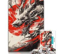 Watercolor Dragon JigsawPuzzle 1000 Pieces for Adults,Learning Educational Toys Family Games with Matching Poster And Trivia Sheet 38x26cm