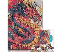 Watercolor Dragon Puzzles for Adults Teens 1000pc Puzzle,Help The Brain Exercise Addictive Toys to Cultivate Patience A Work of Art 38x26cm