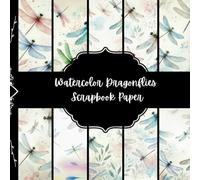 Watercolor Dragonflies Scrapbook Paper, Insects Junk Journal Paper, Bugs Decorative Paper, DIY Projects, Origami, Collage Sheets, Decoupage Paper, 8,5" by 8,5" inches, 10 Designs, Double Sided