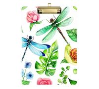 Watercolor Dragonfly Clipboard Acrylic Writing Clipboard A4 Standard Size Clipboards Hardboard, 12.5 x 9 Inches Gold Clip, Gold12x9in