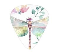 Watercolor Dragonfly Guitar Picks Gift Set - Smooth Durable Plectrums For Acoustic, Electric & Bass Guitar, Perfect Present For Guitar Lovers & Musicians