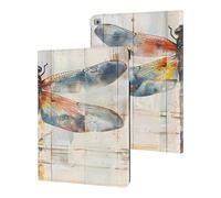 Watercolor Dragonfly Rustic Wood Style Vintage Insect Tablet Case Slim Stand Protective Case Cover Tablet Cover Tablet Sleeve