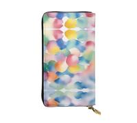 Watercolor Dream Print Leather Long Clutch Wallet for Women â€“ Fashionable with Multiple Card Slots, Coin Pocket, Black, One Size