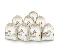 Watercolor Duck Empty Sachet Bags 8 PCS Cotton with Drawstring Small Cloth Gift Pouches 6.7x4.9 Inch Drawstring for Spice Tea Jewelry Wedding Party