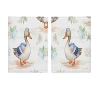 Watercolor Duck Passport Holder Leather Passport Wallet Cover Case Passport Protective Cover Cute Passport Book Holder Slim Credit Card Holder Travel Accessories for Women Men