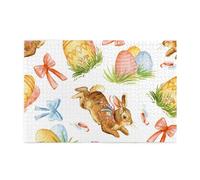 Watercolor Easter Rabbit Egg,1000 Pieces Wooden Jigsaw Family Game Jigsaw Puzzles for Adults Teens Home Decor