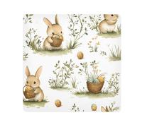 Watercolor Egg Cute Bunnies Pattern Camera Wrap Cloth, Squares Magic Self-Adhesive Cloth for Lens Camera Anti-Scratch Lens Protector Makeup Wrap Cloth Bag 17.7" x 17.7"