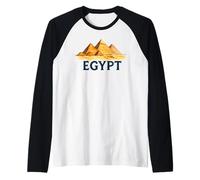 Watercolor Egyptian Giza Pyramids Travel Egypt Raglan Baseball Tee