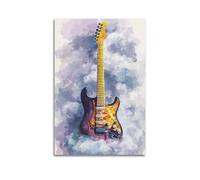 Watercolor Electric Guitar Wall Art, Artistic Decor For Home And Music Studio Artistic Wall Mural Modern Hanging Decor Poster20x30inch(50x75cm)
